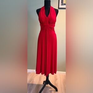 Jessica Howard Red Halter Midi Dress